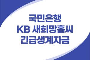 KB 새희망홀씨 긴급 생계비대출